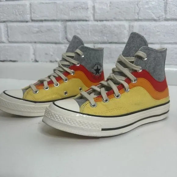 Converse Chuck 70 Nor‘Easter Felt Orange Red High Tops size 4.5 mens 6.5 Womens